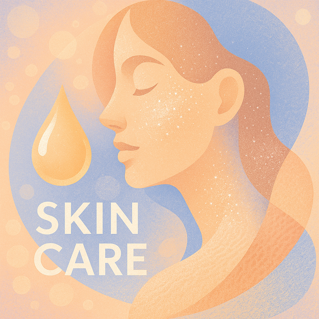 Skin Care yazısı ve yan tarafında duran bir kadın görseli.